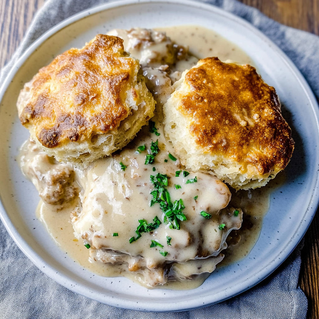 Recipe preparation for Drop Biscuits and Gravy